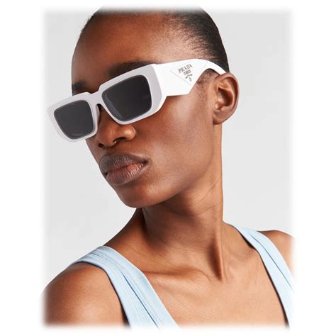 prada symbol sonnenbrille|Symbole rectangular sunglasses in white .